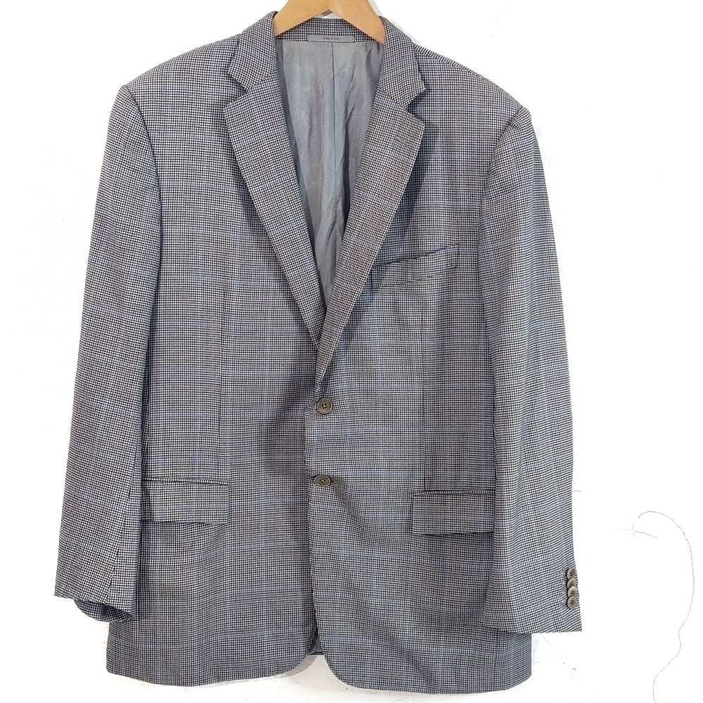 ERMENIGILDO Zegna 100% Wool Plaid Single Breasted Sport Blazer Jacket